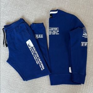 Hollister Blue Sweatshirt and Joggers with Cozy Cotton Blend